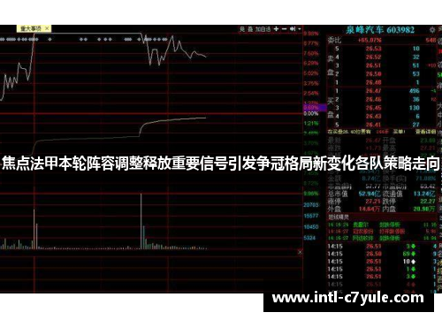 焦点法甲本轮阵容调整释放重要信号引发争冠格局新变化各队策略走向